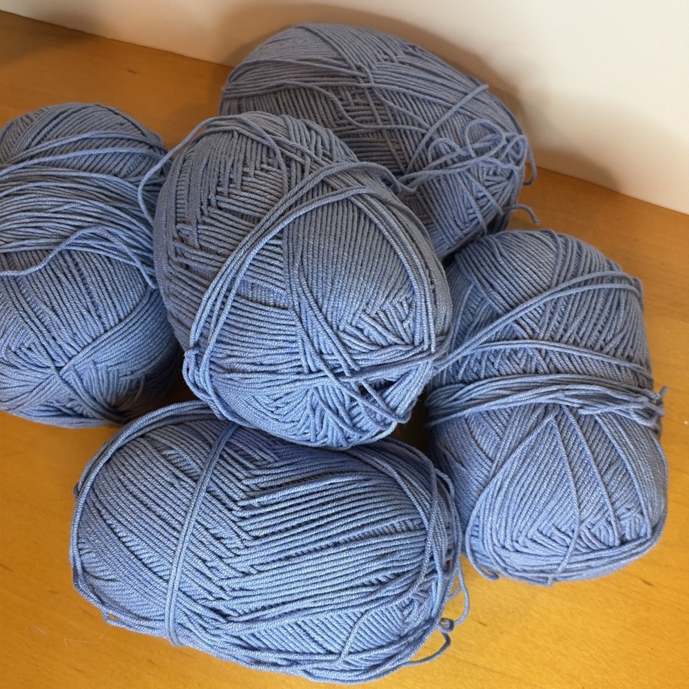 Light Blue Cotton Crochet Yarn/Thread 5 Skeins Very Soft - Picture 2 of 5